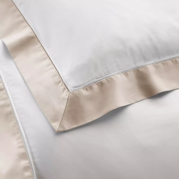 Ralph Lauren RL 624 Organic Cotton Sateen Border King Duvet Cover Coastal Sand - Picture 3 of 5